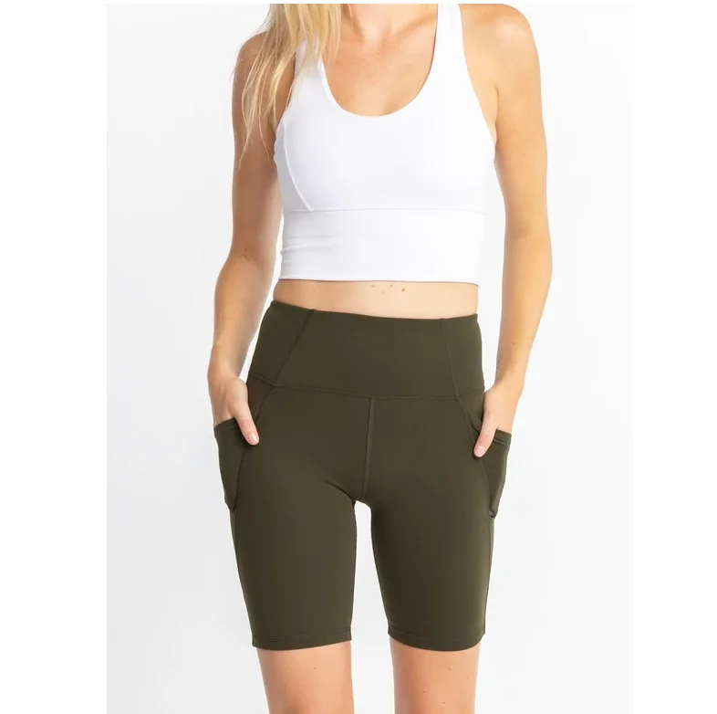 
 Шорты для йоги с высокой талией для женщин с 2 боковыми карманами для контроля живота шорты для бега домашних тренировок  