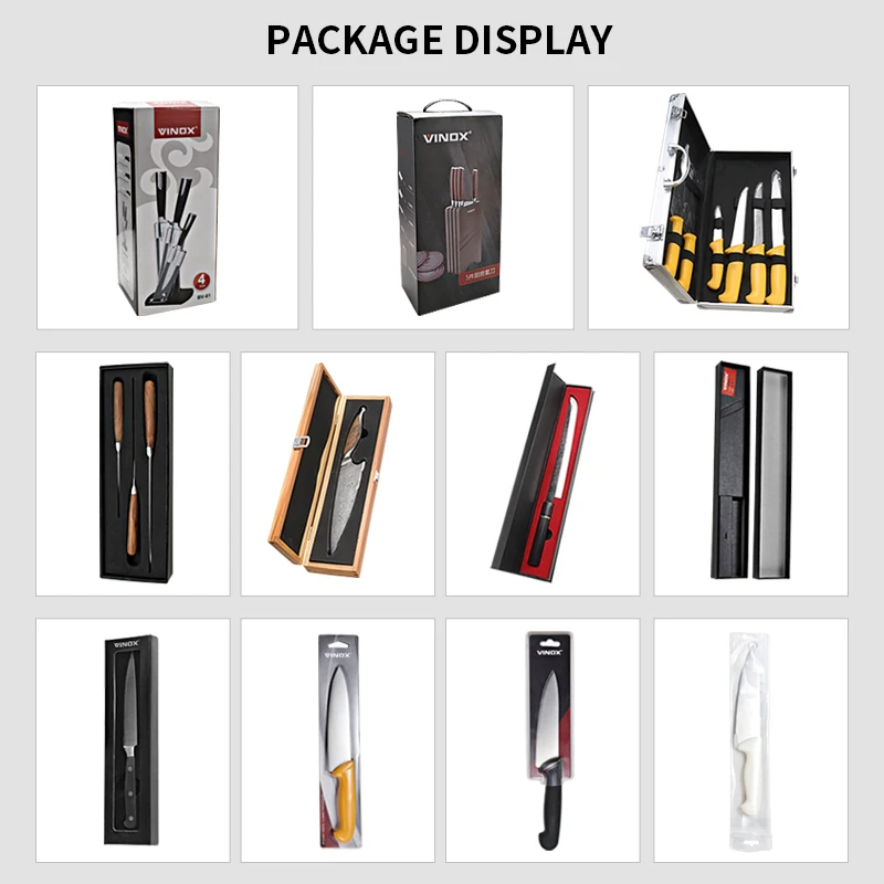 3PCS Butcher Knife Set 5CR15MOV High Carbon Steel Metzgermesser Set Plastic Handle Chef Sticking Fish Fillet Boning Knife