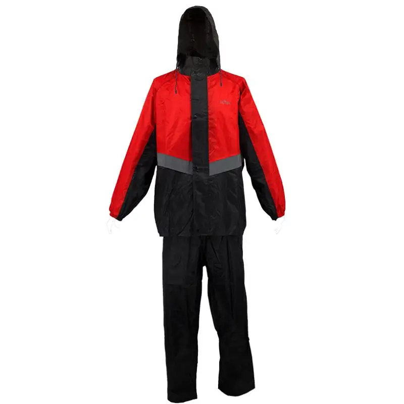 
reflective strip PVC rain jacket pant Indonesia market breathable heavy rain proof 