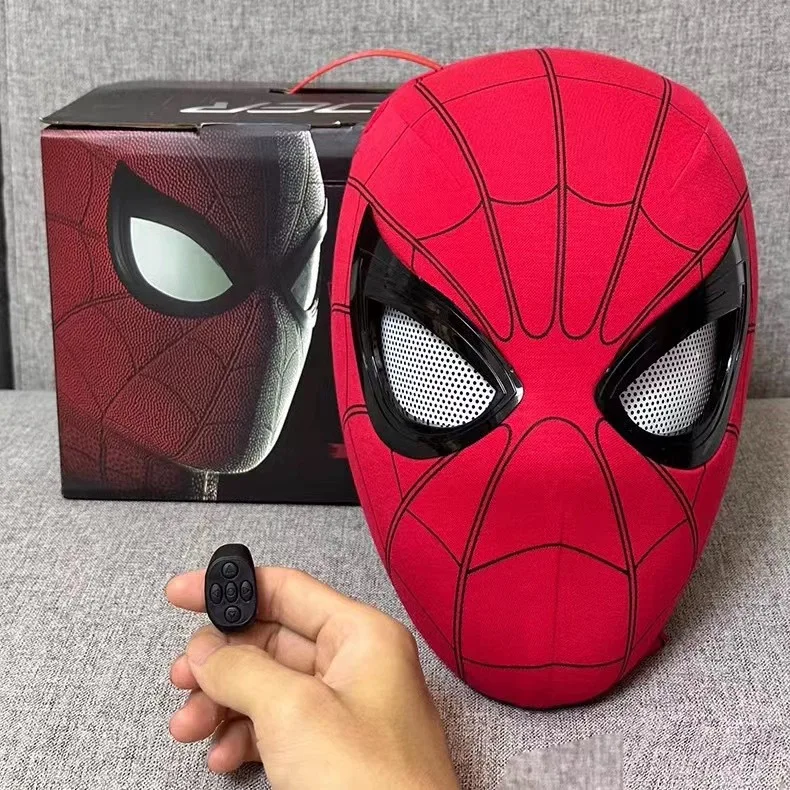 SuperHero Headgear with Light Up Moving Eyes and Ring-shaped Remote Control Movie Prop Cosplay Costumes Parties head covering