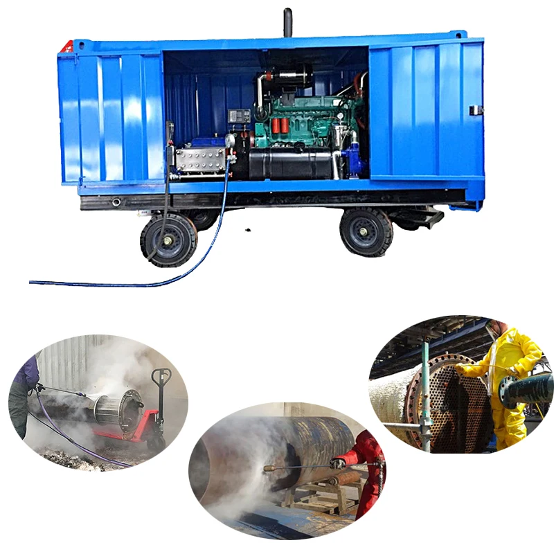700bar 1500bar Air Preheater Heat Exchanger Industrial Pipeline Cleaning Hydro Blaster Machine High Pressure Water Jet Equipment