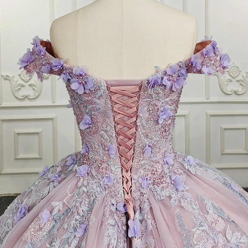 SUNNY Quinceanera Dresses Ball Gown Flower Vestidos De Evening Party Dress