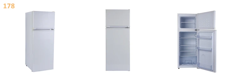 6.28 cube feet customization ac& dc dual power 2 doors solar system refrigerator