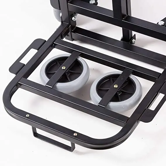 Stair Climber Hand Truck Heavy Duty Stair Climbing Folding Handcart 6 Wheels & 2 Backup Adjustable Handle Dolly Cart Trolley