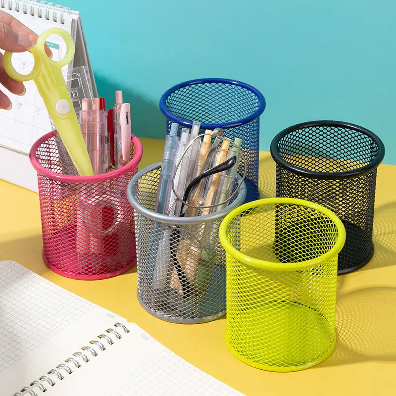 Bview Art Pen Holder Cup for Desk Black Colored Wire Mesh Pencil Cup Holder for Desk Office Pen Organizer