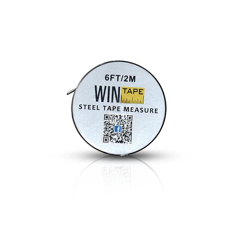 Wintape Custom Retractable Metal Round Cased Tape Measure 2m Alloy Round Steel Blade Measurement Ruler Small Tape Measure Metal