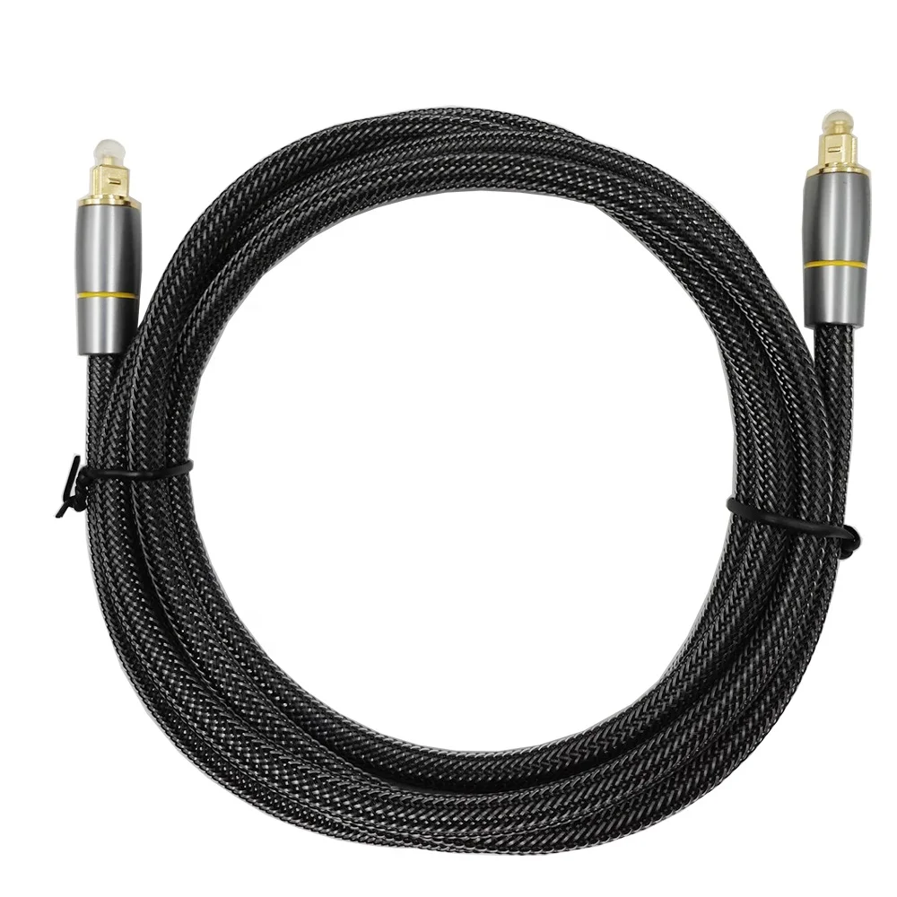  RTC Hifi Цифровой оптический аудио кабель Toslink к Toslink(S/PDIF) позолоченный с цилиндрической металлической оболочкой 2 м/6 футов Оптический
