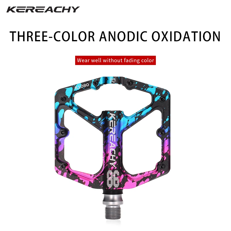KEREACHY wholesale custom multi-color mountain bike ultra light non-slip pedal aluminum alloy 3 bearing pedal bike accessories