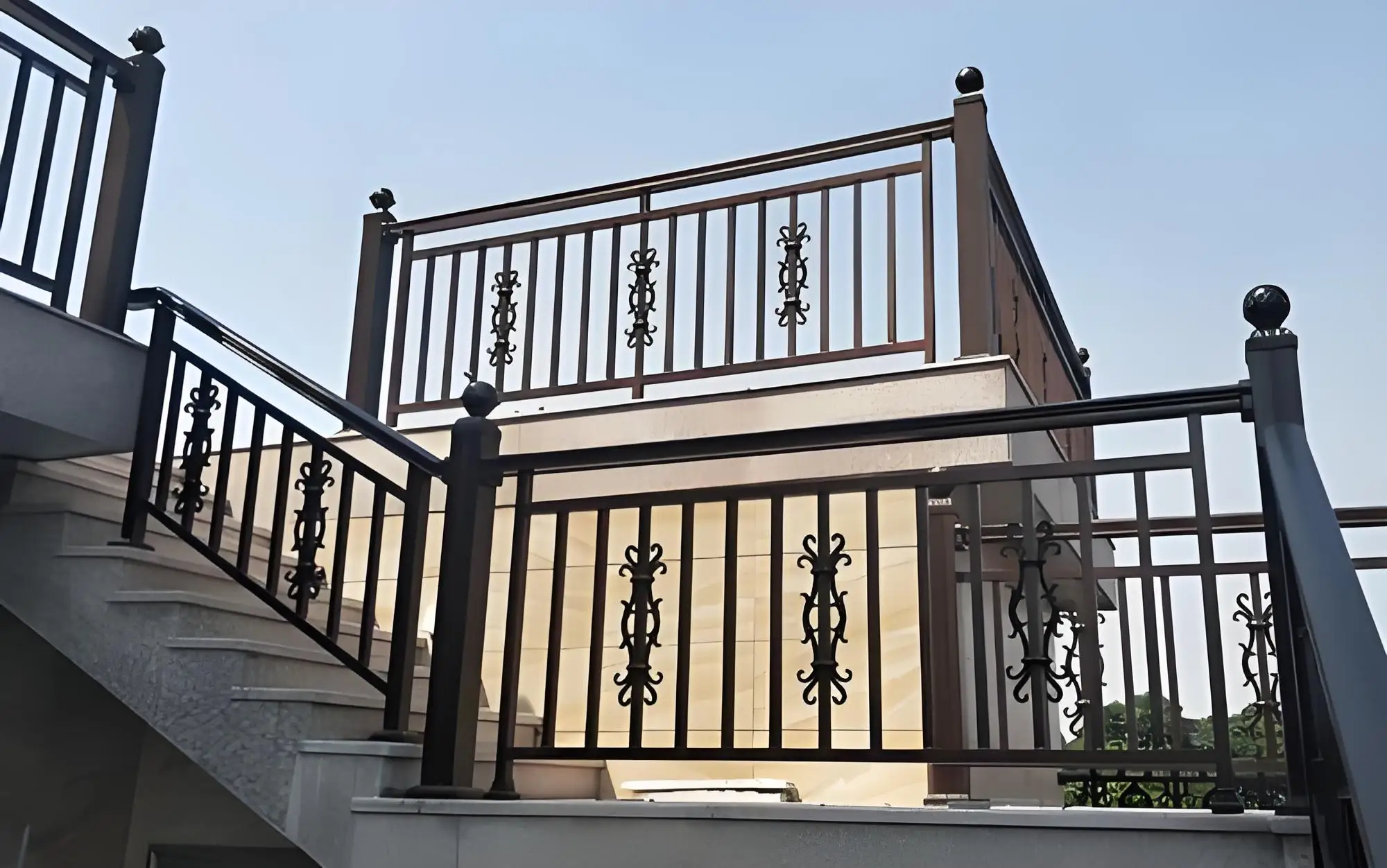 High Quality Custom Aluminum Fence Fencing Trellis & Gates Modern style Garden outdoor exterior Guardrail Black White Color
