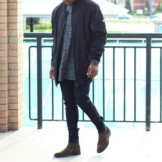 Dropshipping Custom Logo Fashion Design Leather Boots Plus Size Western Suede Leather Men Chelsea Boots