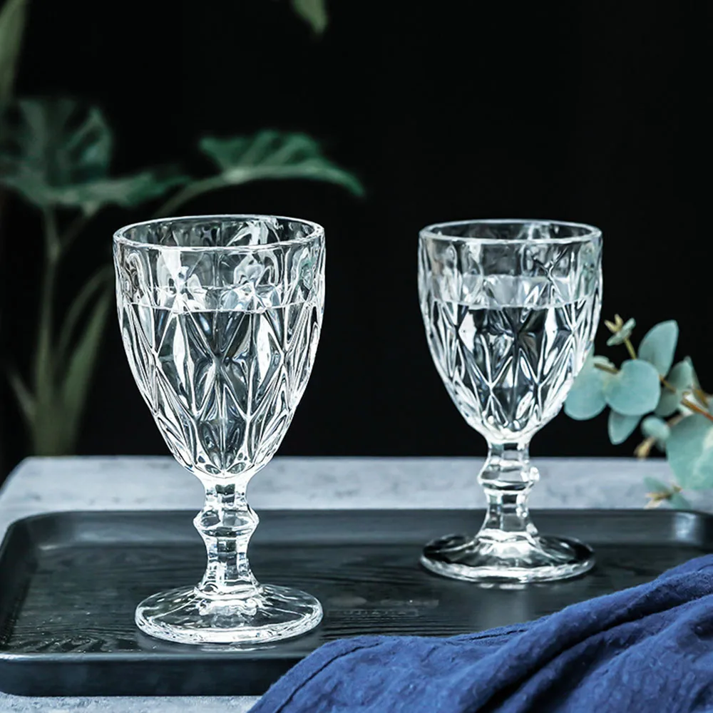 Wholesale Old Fashion Goblet Thick Wine Glass Tazas Wedding Reusable Champagne Wine Glass Cup
