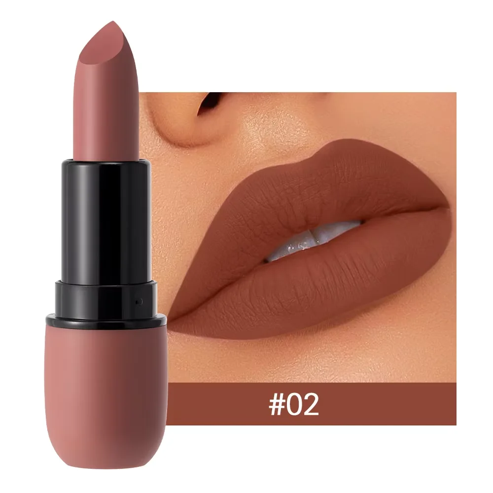 High Quality Wholesale Waterproof  Vegan 12 Colors  Nude Custom Matte  Lipstick Private Label Non-Stick Cup for Lips Makeup