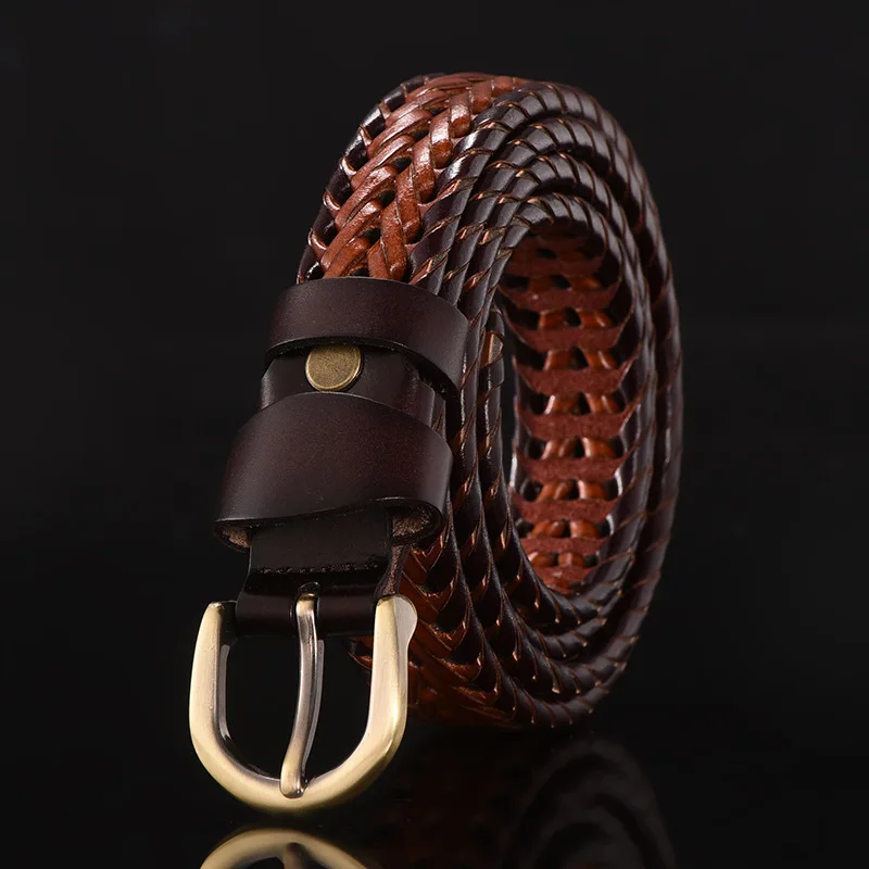 Factory Wholesale Pure Cowhide Leather Belt Leisure Cowhide Leather Belt Head Layer Cowhide Single Layer Handmade Belt For Men