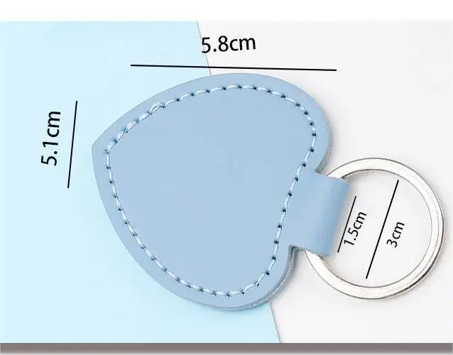 Handmade Heart Shape Leather Keychain Colorful Bag Pendant Keychain for Woman