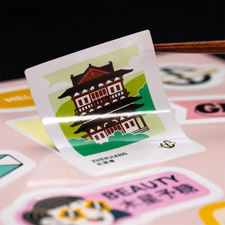 Custom Logo Print Adhesive Cut Out Sticker Carton Stickers Kawaii Paper Jar Sticker For Festival Packsge