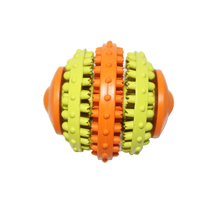 
Thinkerpet Orange and Green Rubber Gear with Raised Dots Teeth Cleaning Pet Teeth Gums Chew Gear Toy Dog Gear Toy 
