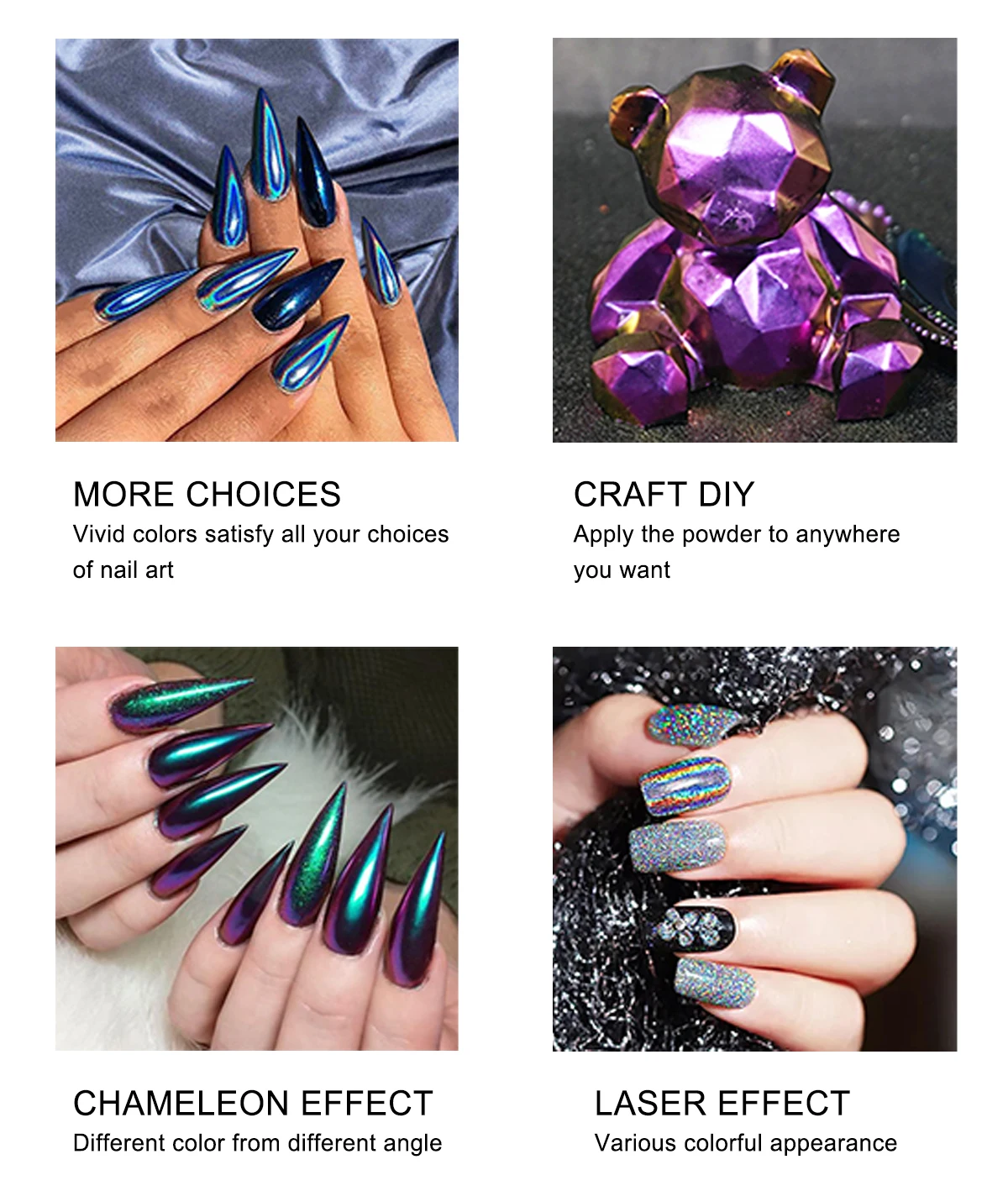 Meetbeauty Fast drying 8 colors nail Acrylic Nail Dip Dipping Kilogram System Color Glitter Powder