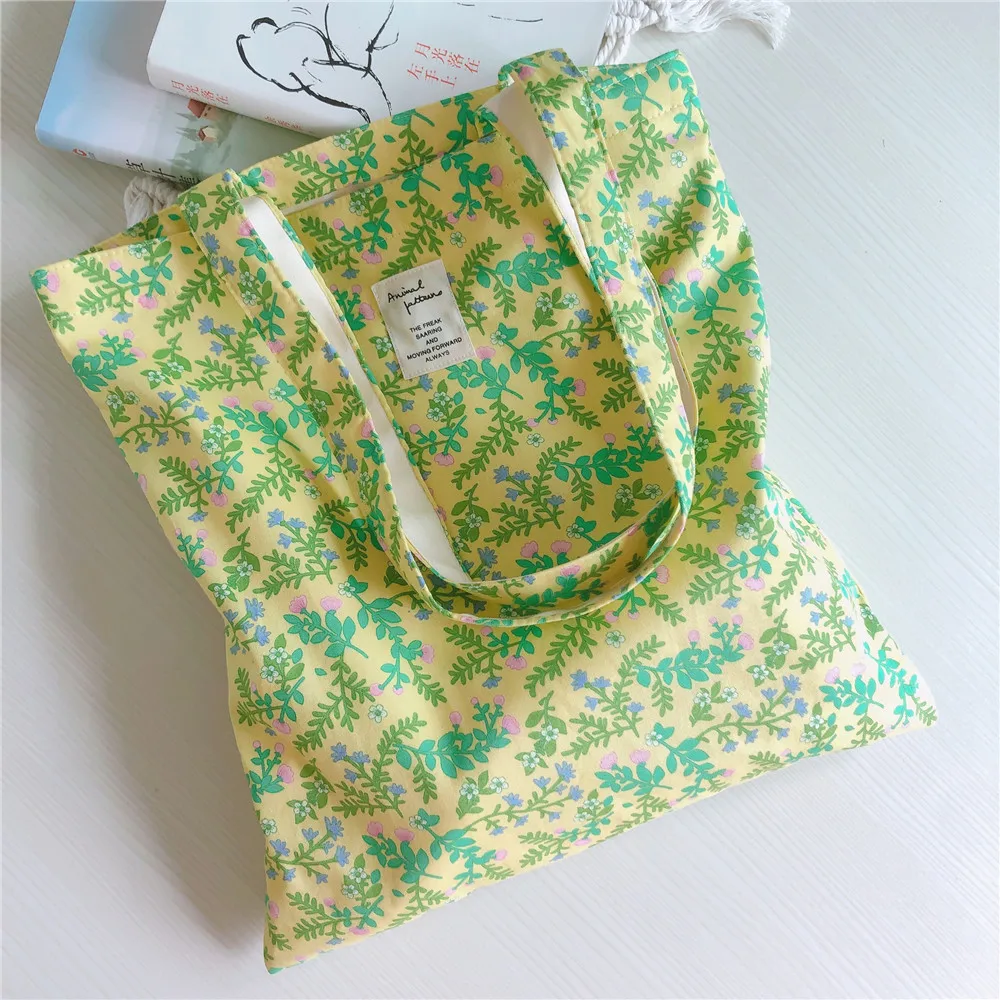 sweet retro gentle Single shoulder bag  floral cotton tote bag   women large capacity personalized canvas bag