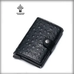 Чехол-кошелек с защитой от кражи и Rfid-защитой эластичный держатель для карт меняющий цвет рисунком страуса из алюминиевого
