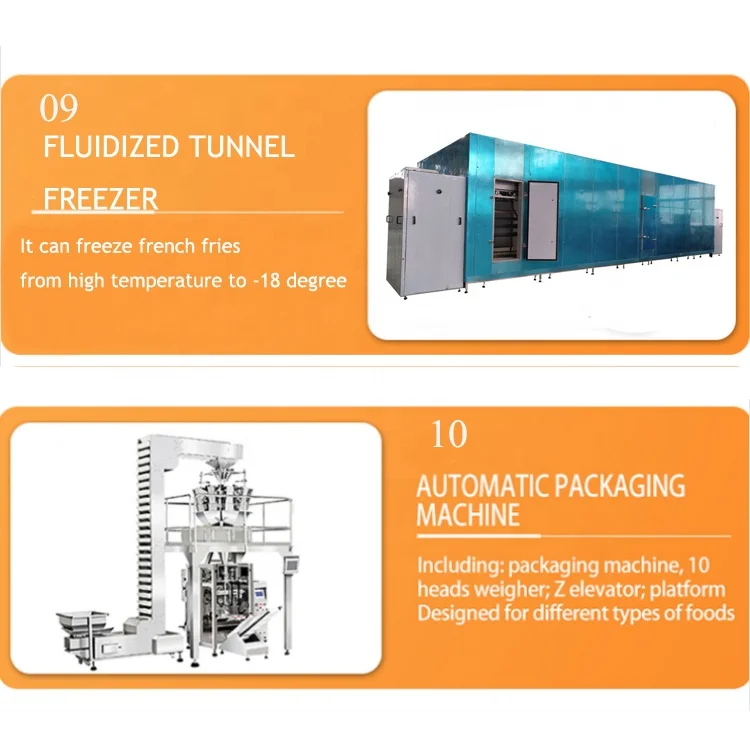 TCA 300kg/h automatic frozen french fries machine price SUS 304 CE finger chips machine