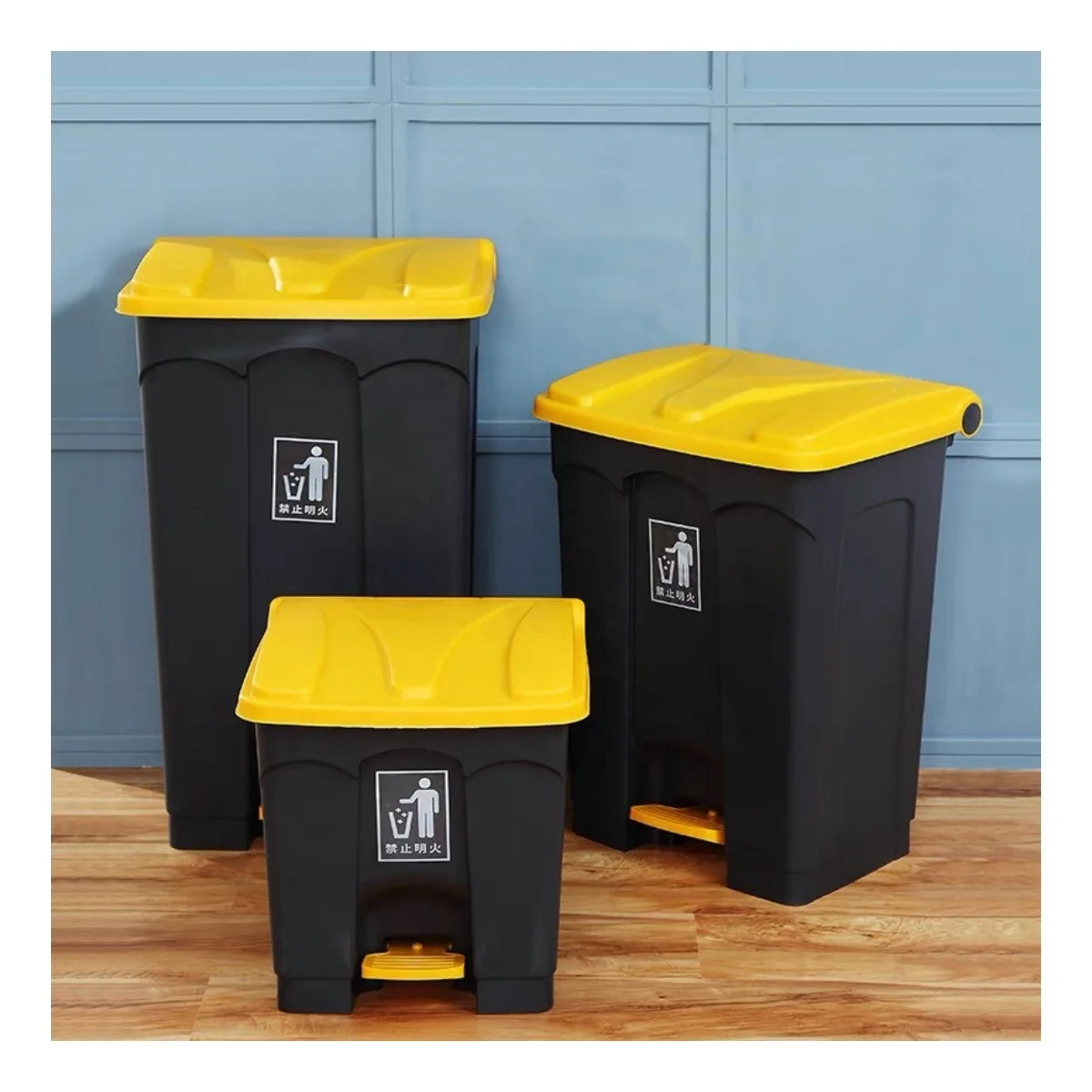 Factory High Quality 13 gallon Street Garden Double Recycle Trash Can Foot Pedal Dustbin For Outdoor