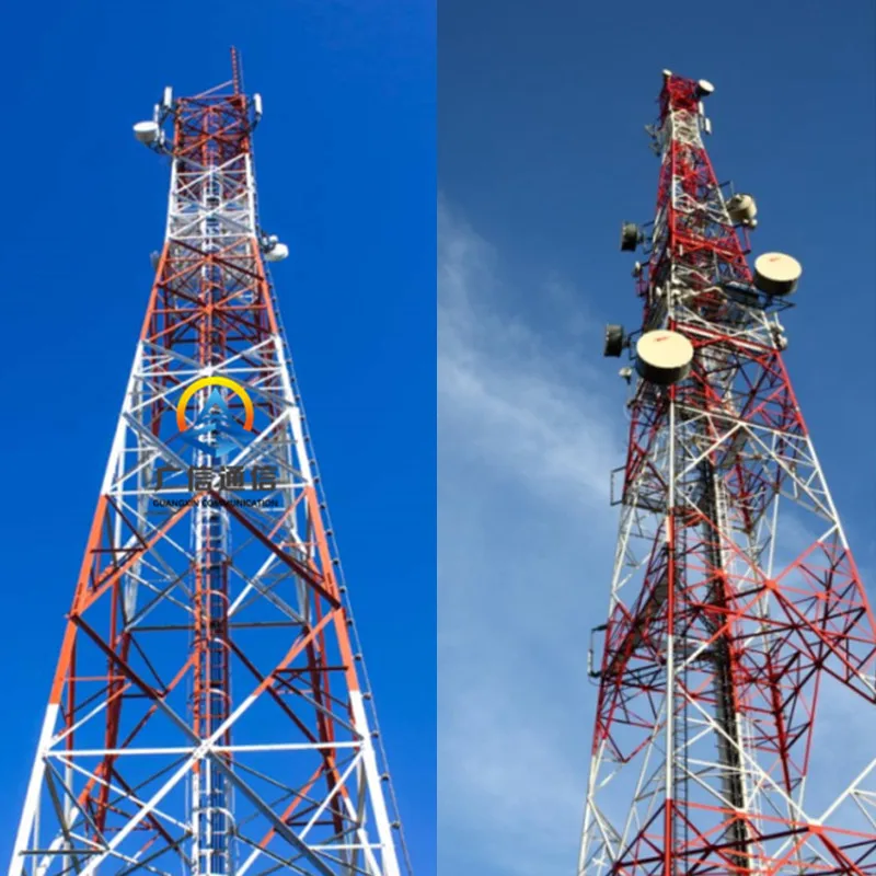 Q235B Telecom Steel Tower Angular Tubular Mobile CCTV Cell Tower 5G Verticial Test