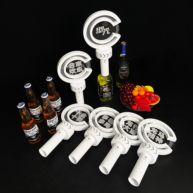 Led get rich stick logo colorful color change light stick one click flash hand-held billboard event on-site support stick