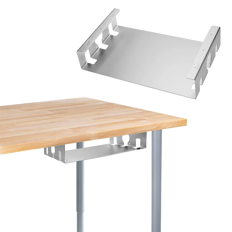 JH-Mech For Adjustable Stand Up Desks Workstations Gaming Desk Storage Rack Carbon Steel Under Desk Storage Shelf