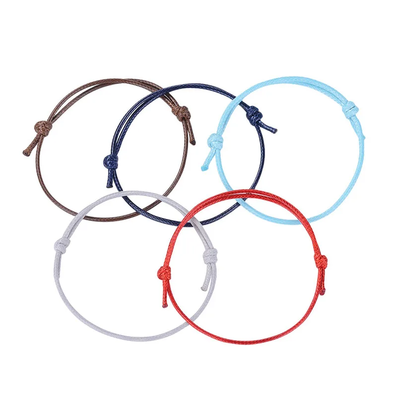 Boy Girls Gift 1.5mm Lightweight Candy Color String Bracelet Korea Waxed Thread Braided Rope Bracelet