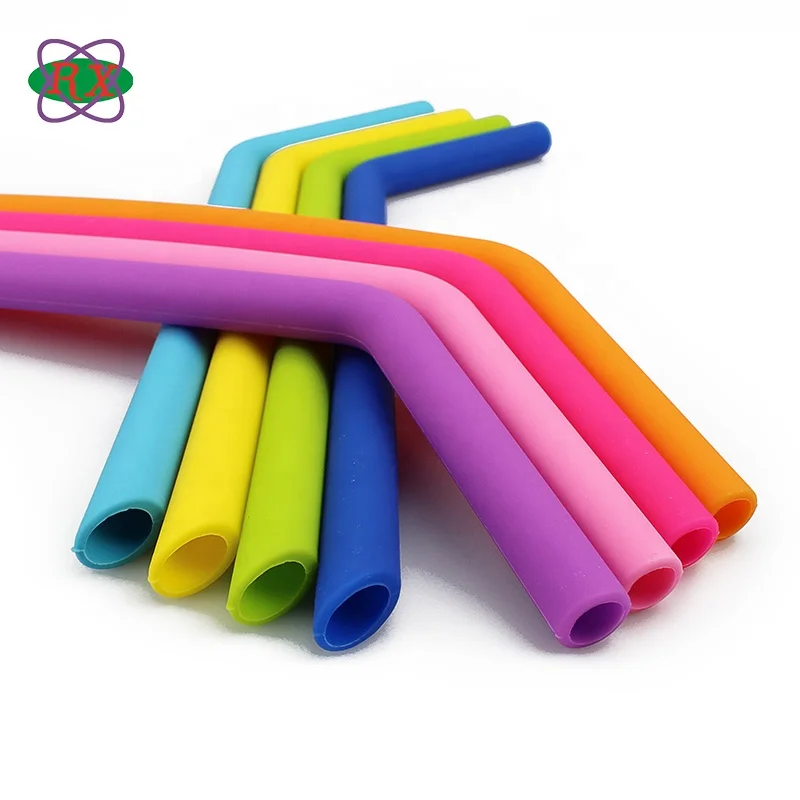 Custom Colored Reusable Free Silicone Soft Folding Drinking Straw Pipe