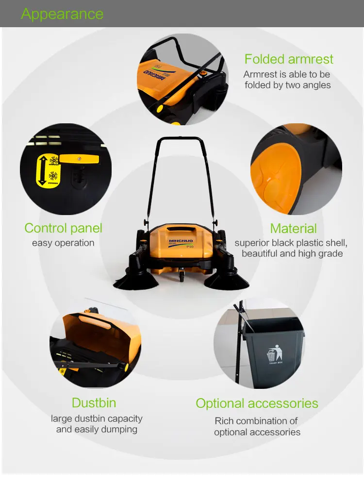 
MN-P50 Manual Push Sweeper Walk Behind Sweeper 