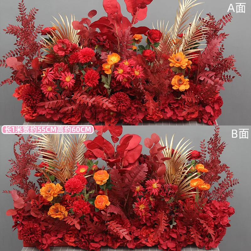 New large-scale floor flower simulation silk flower finished product decoration eucalyptus flower row