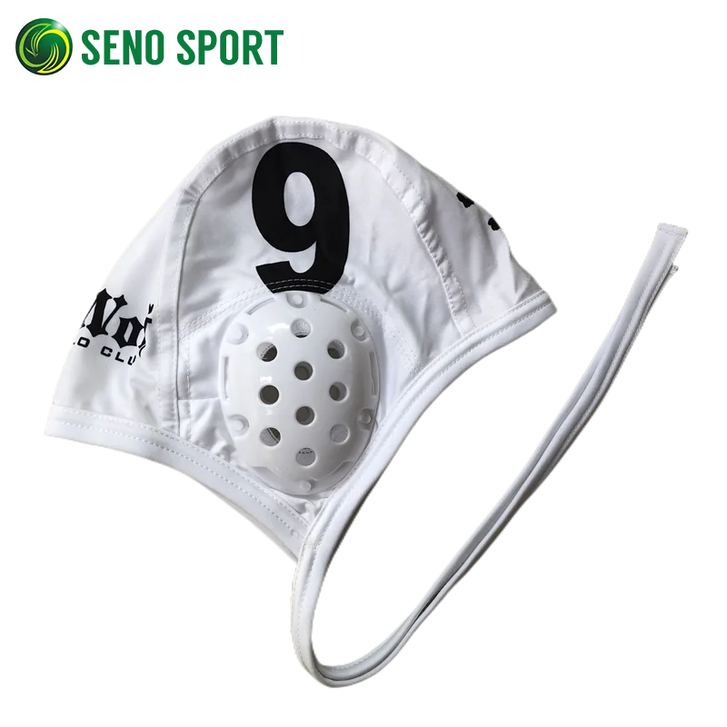 Black/White PBT Water Polo Field Cap With Numbers