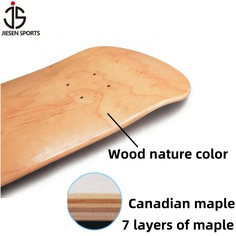 JIESEN Hot Sale Laser Skateboard Custom Pro Skate Board Deck Cheap Price Manufacture Lsare Foil 7 Layers Wood Maple