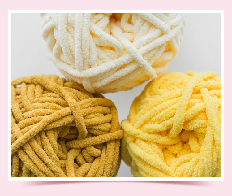 Colorful warm softy chenille yarn 100% polyester diy toys blanket crochet hand knitting chenille yarn