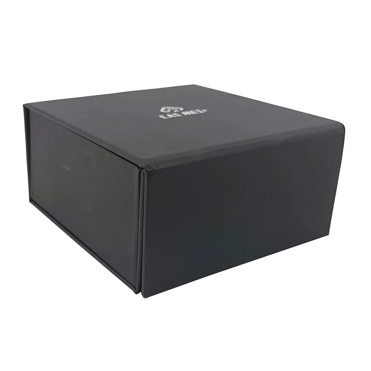 Wholesale black magnetic folding gift paper box packaging boxes