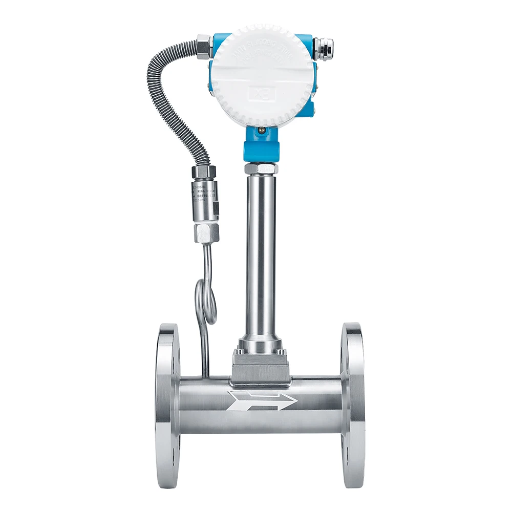 Smart Vortex Flowmeter Gas Meter Steam Compressed Air Natural Nitrogen Air Flow Meter Flange Connection Oxygen Digital Flowmeter