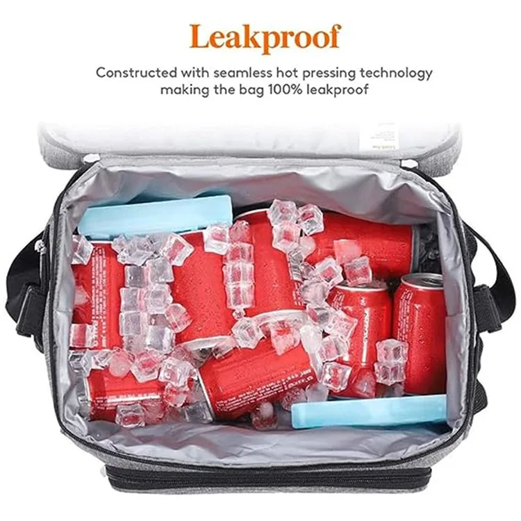 Portable Outdoor Large Capacity Waterproof PEVA Insulation Picnic Cooler Bag with Shoulder Strap Nylon Material