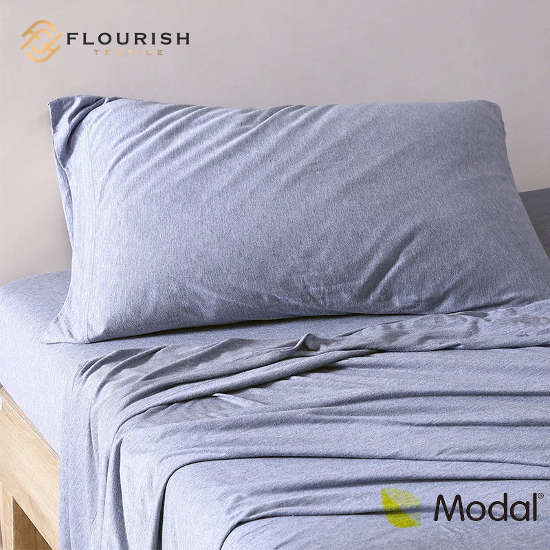 Flourish 100% modal jersey 21S/155G Customized luxury bedsheet bedding set 4pcs duvet cover bedding sheet sabanas