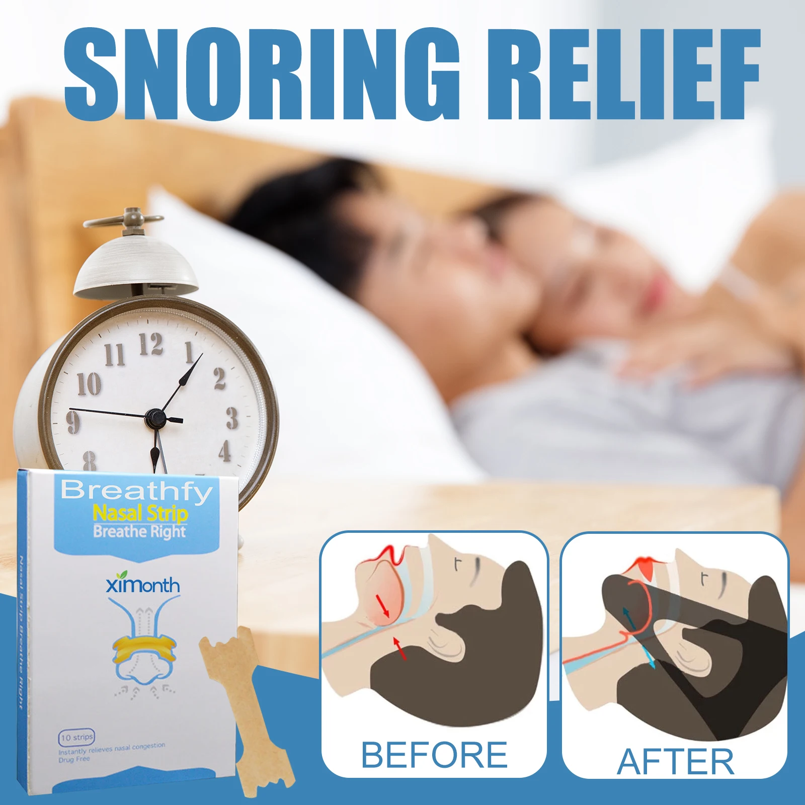 Sleep breathing nose transparent breathing strip, safe and portable elastic nose patch