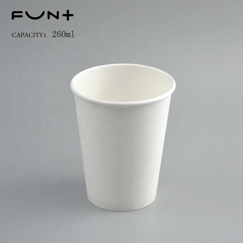 12oz white single wall paper cup disposable customized logo food grade coffee cup used for dessert shop or milk tea shop