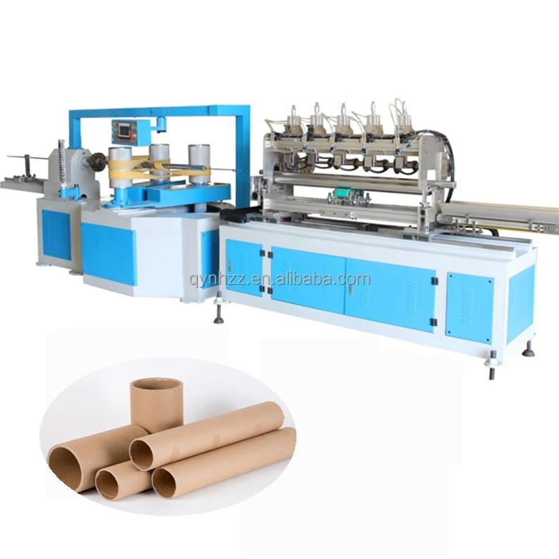 Carton pipe tube equipment Kraft paper rewinding rolling tube core making machine for straw cutting