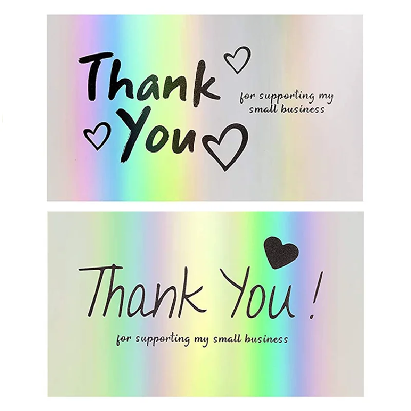 High Quality Wedding Invitation Glossy Holographic Greeting Card Thank You Cards