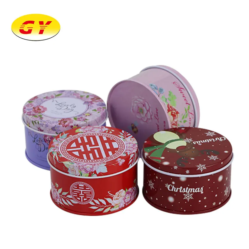 
Custom wedding candy tin box round chocolate packaging box false eyelashes storage box 