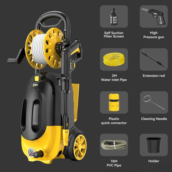 Long Working Life 2000w High Pressure Car Washer 150bar Induction Motor Pressure Washer For Car
