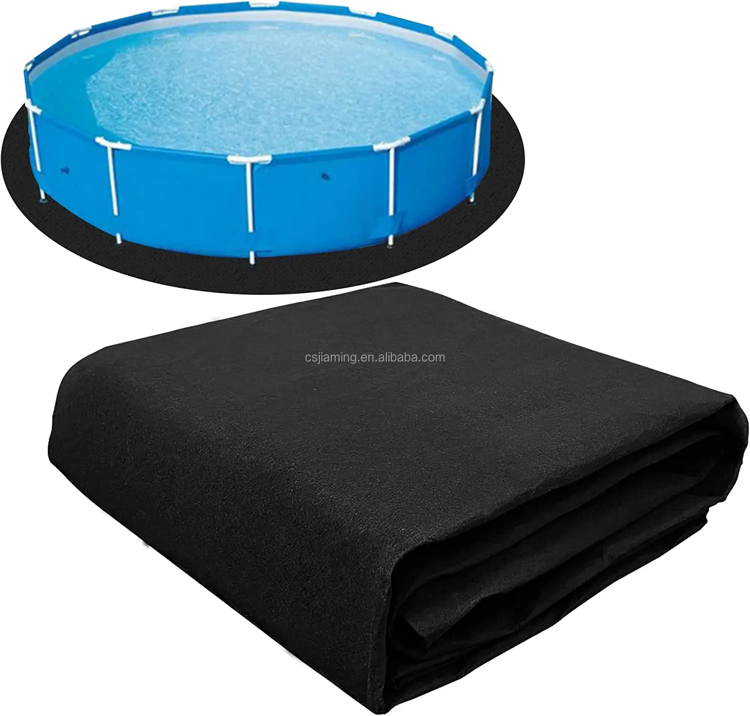 18ft white Ground cloth swimming above felt underlay pool liner pad