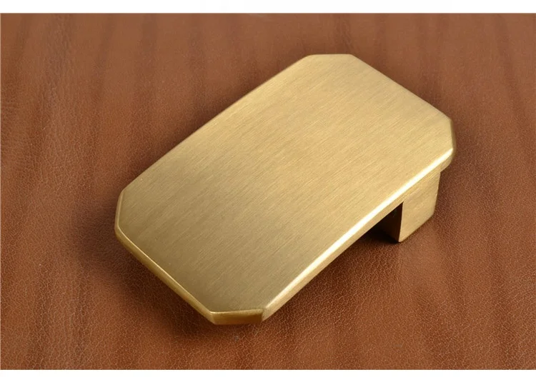 35 40mm Quality Glossy Simple Plain Copper Plate Solid Brass Belt Buckle for Men Women Leather Belt