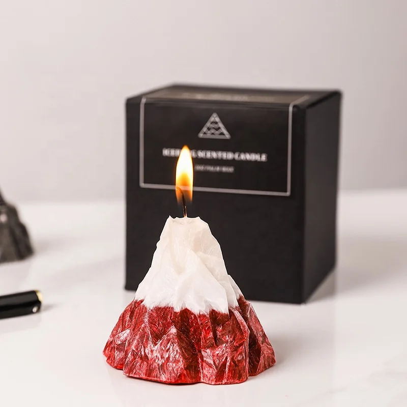 Best Sale Volcanic Shape Scented Candle Glass Jar Indoor Furnishings Ice Wax Nordic Creative