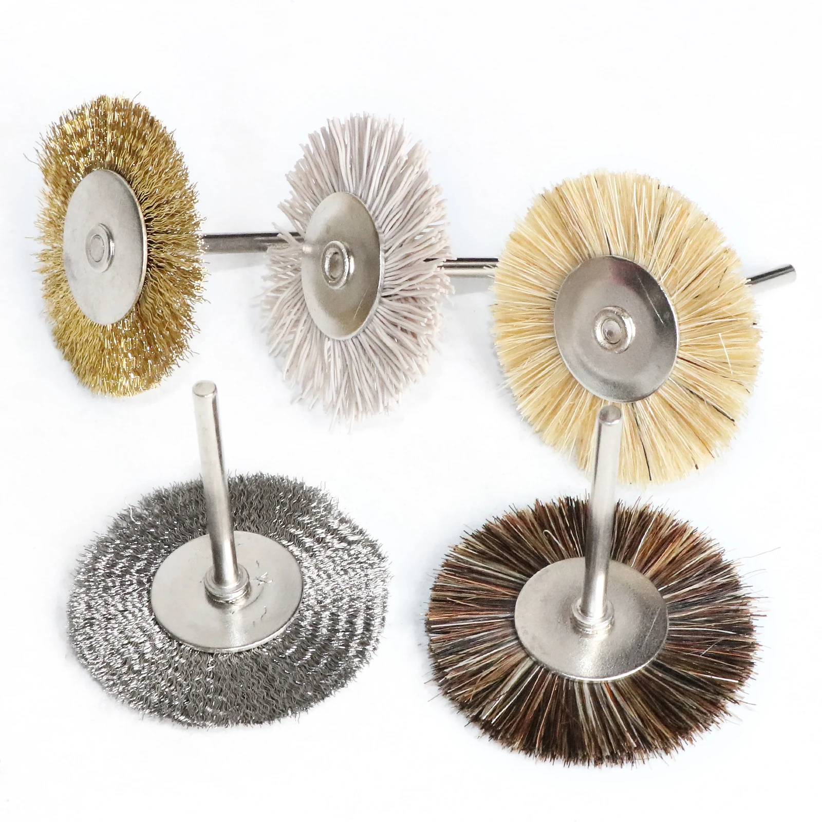 Factory Directly Provide brass bristle T-shape 38mm mini wire wheel brush