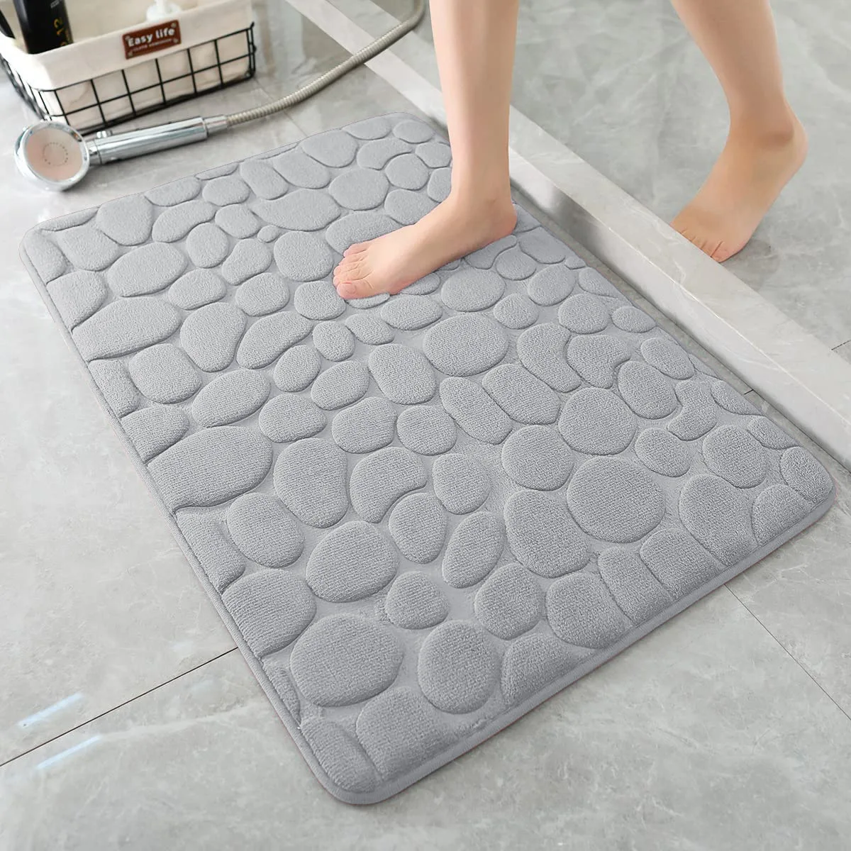 Hot Selling Soft Memory Foam Shower Bathroom Bath Floor Mat Rugs Quick Dry Super Water Absorbent Non Slip Stone Bath Mat